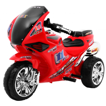 Motorek Trójkołowy RR1000 elektryczny dla dzieci Czerwony + Dźwięki + Światła + Schowek